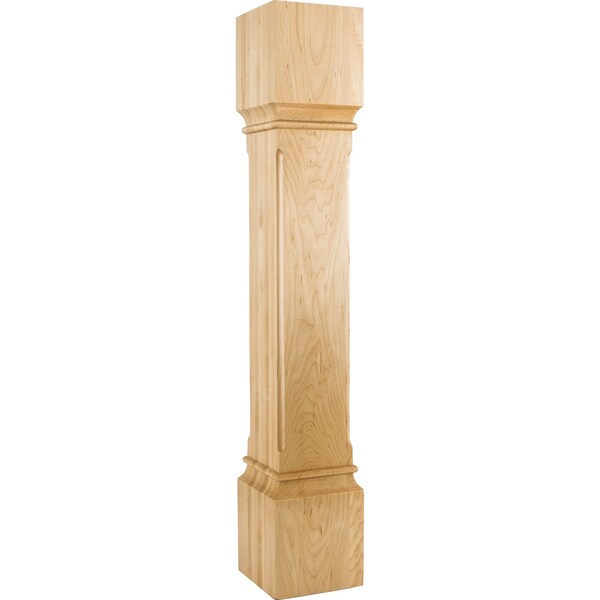 Hardware Resources 6" Wx6"Dx35-1/2"H Rubberwood Fluted Edge Post P38-6-RW - main